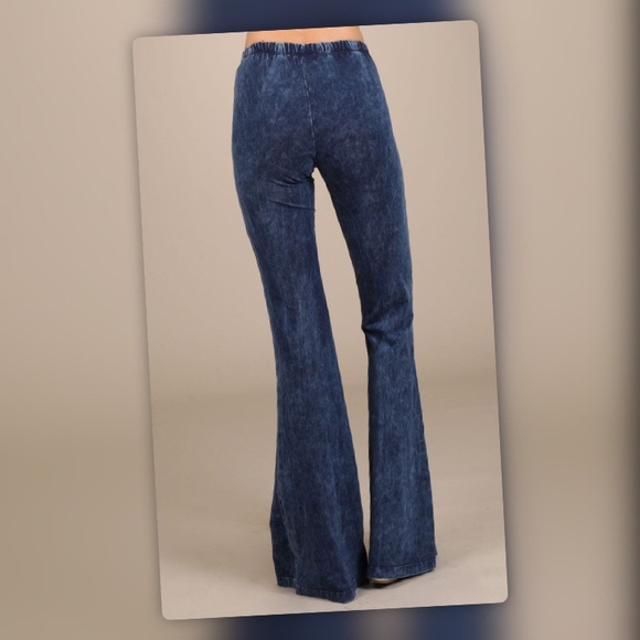 Soft Denim Cotton Blend Comfy Lounge Yoga Leggings - Picture 2 of 6